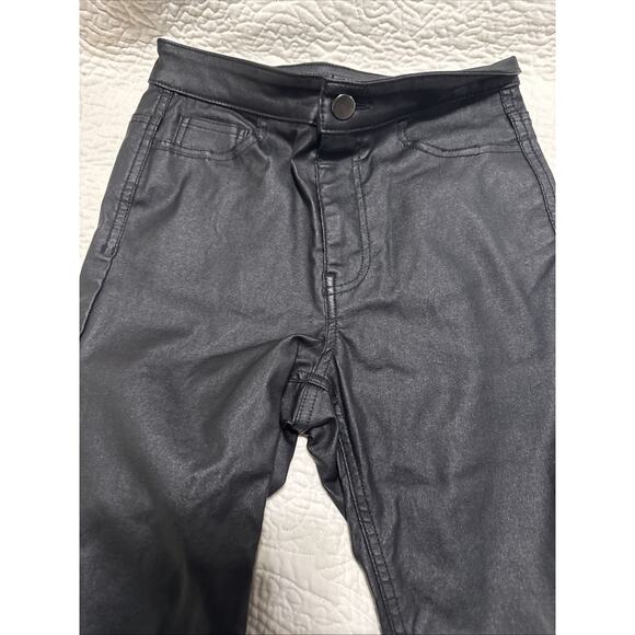 Calzedonia Jeans Womens Xs Black Casual Skinny Faux Vegan Leather - Picture 2 of 8